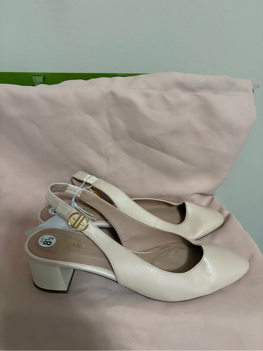 Cole Haan Cream Slingback Block Heels